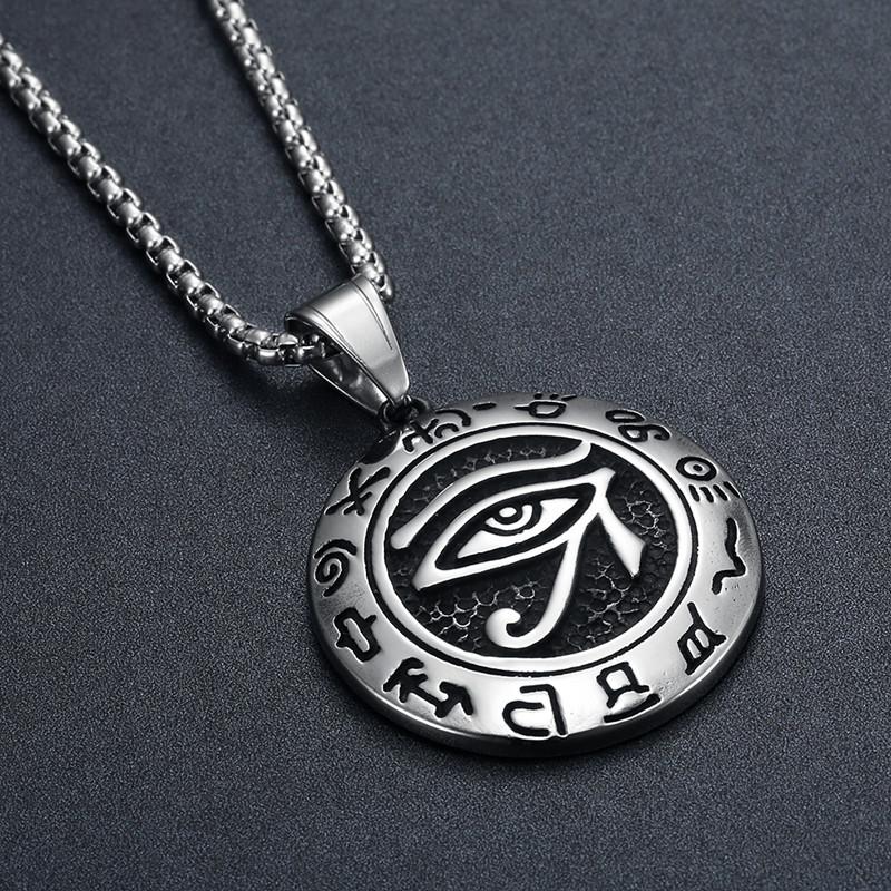 Cold Wind Fashion Temperament Trend Men 'S Jewelry Personality Retro Eye Of Horus Pendant Titanium Steel