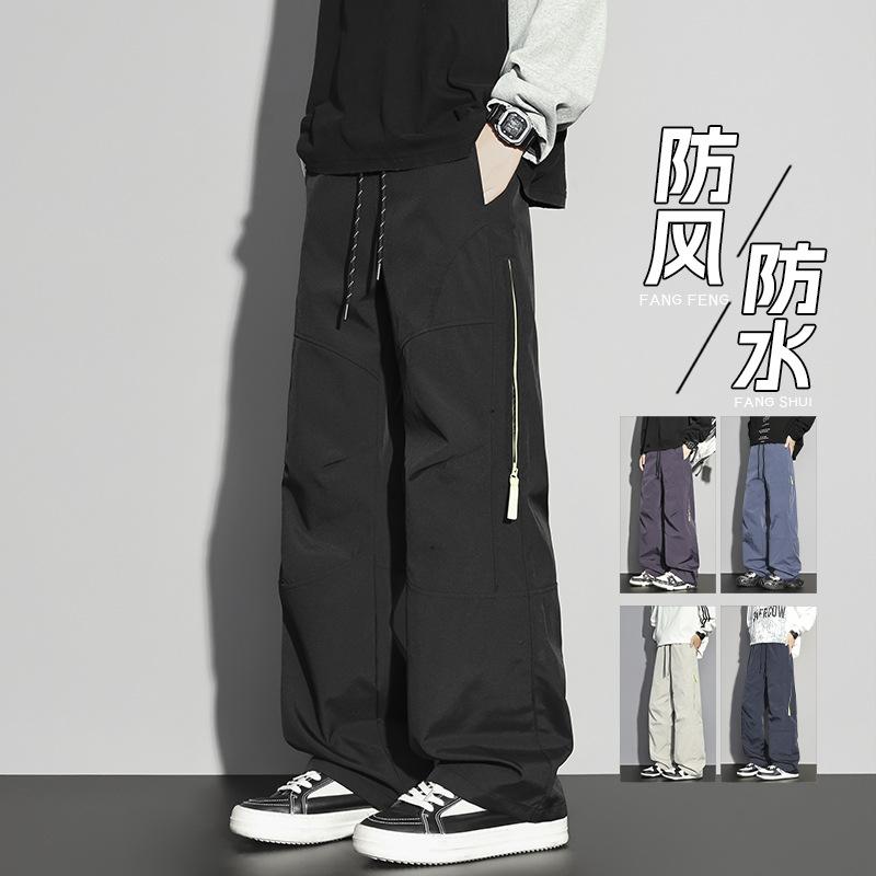Spring and Autumn New Mountain Outdoor Functional Wind Multi-Pocket Casual Pants Men's Loose Drawstring Tights Soft Shell Overalls