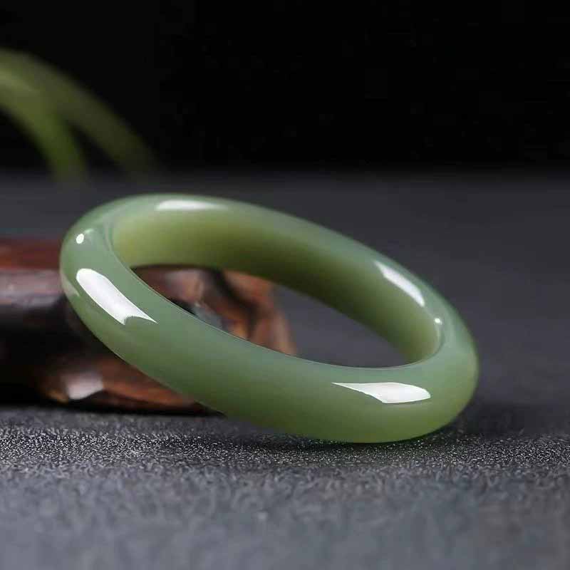 Hetian Jade Bangle Natural Nephrite Jade Bracelet for Women Gift for Her Lucky Protection Jewelry