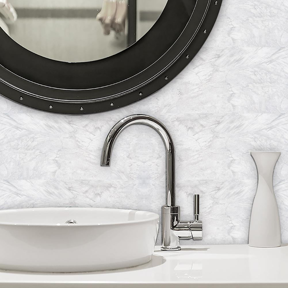 Marble Effect Self-Stick Wainscoting Strip for Walls 10 cm Wide 240 cm Long PVC Waterproof Removable Interior Trim