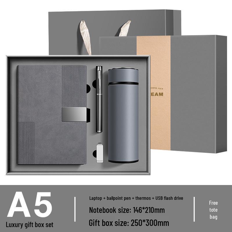 Customizable Cross-Border Gift Set: Notebook & Thermos for Office Meetings & Daily Use