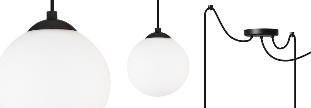 Stropní závěsná lampa Spider Ball černá LED 15cm