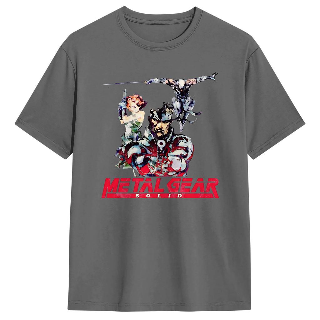 Retro Metal Gear Solid TShirts Men  Funny Cotton Tee Shirt Crew Neck Short Sleeve T Shirt Classic Tops