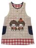 Momo and X Side Check [Atelier Momo] [Monchhichi] [Sanrio] Apron, Opening, Beige, Pattern, Women's, M-L, MA43997-51