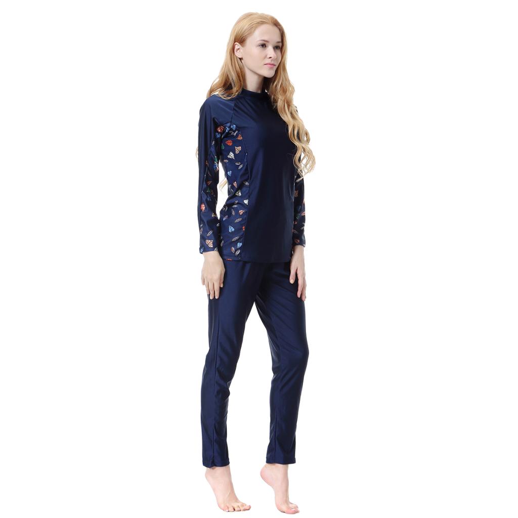 Elegant Muslim Swimming Clothes | Stylish and Modest swimsuit three-pack blue long sleeve