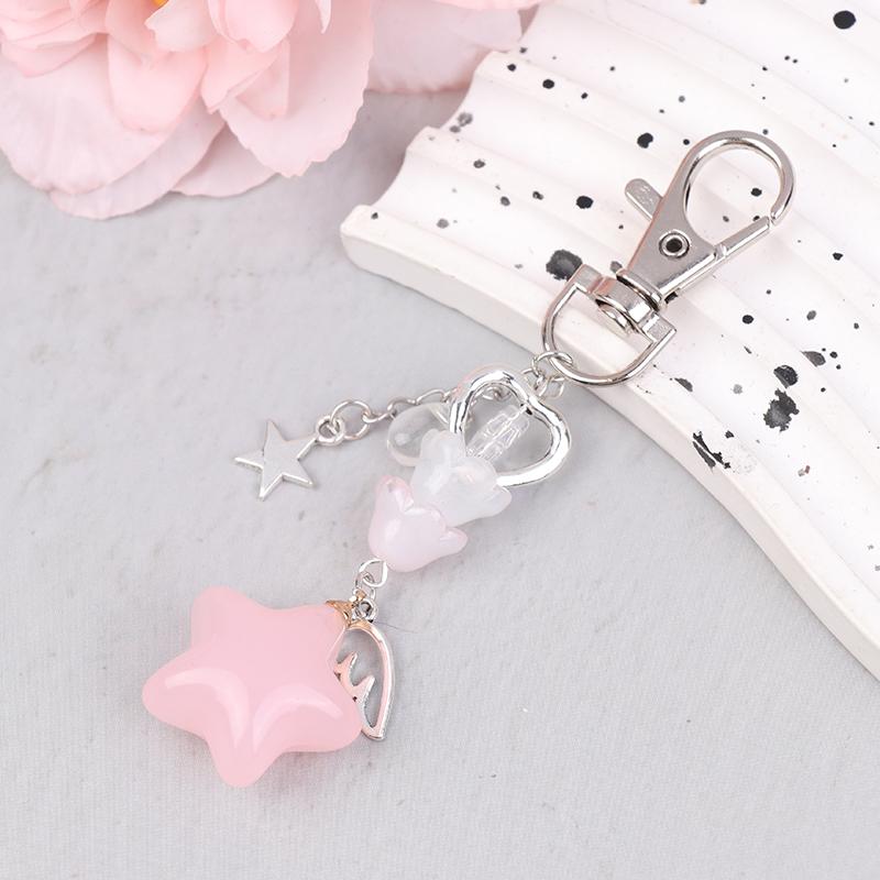 

Ретро Милый Желейный Брелок-Подвеска Звезда Ручной Работы Розовый И Голубой Y2K Парный Брелок Подвеска Ccd Цепочка для Телефона розовый
