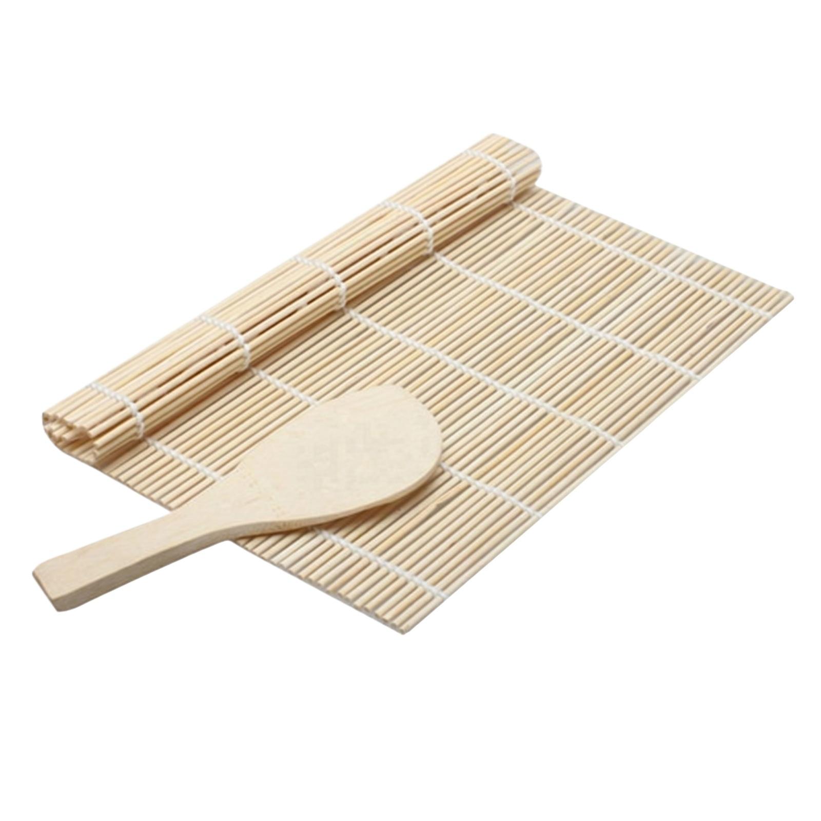 

Bamboo Sushi Rolling Mat with Rice Paddle Set for Homemade Sushi Making Kitchen Tool Traditional Japanese Style One Size