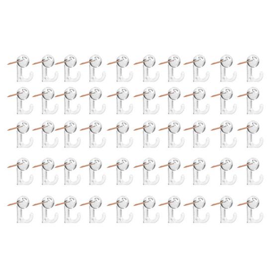 50 Pcs Push Pin Hooks Plastic Heads Cork Board Hooks Decorative Thumb Tacks Hook for Cork Bulletin Board Photos Calendar Home Office School Supplies