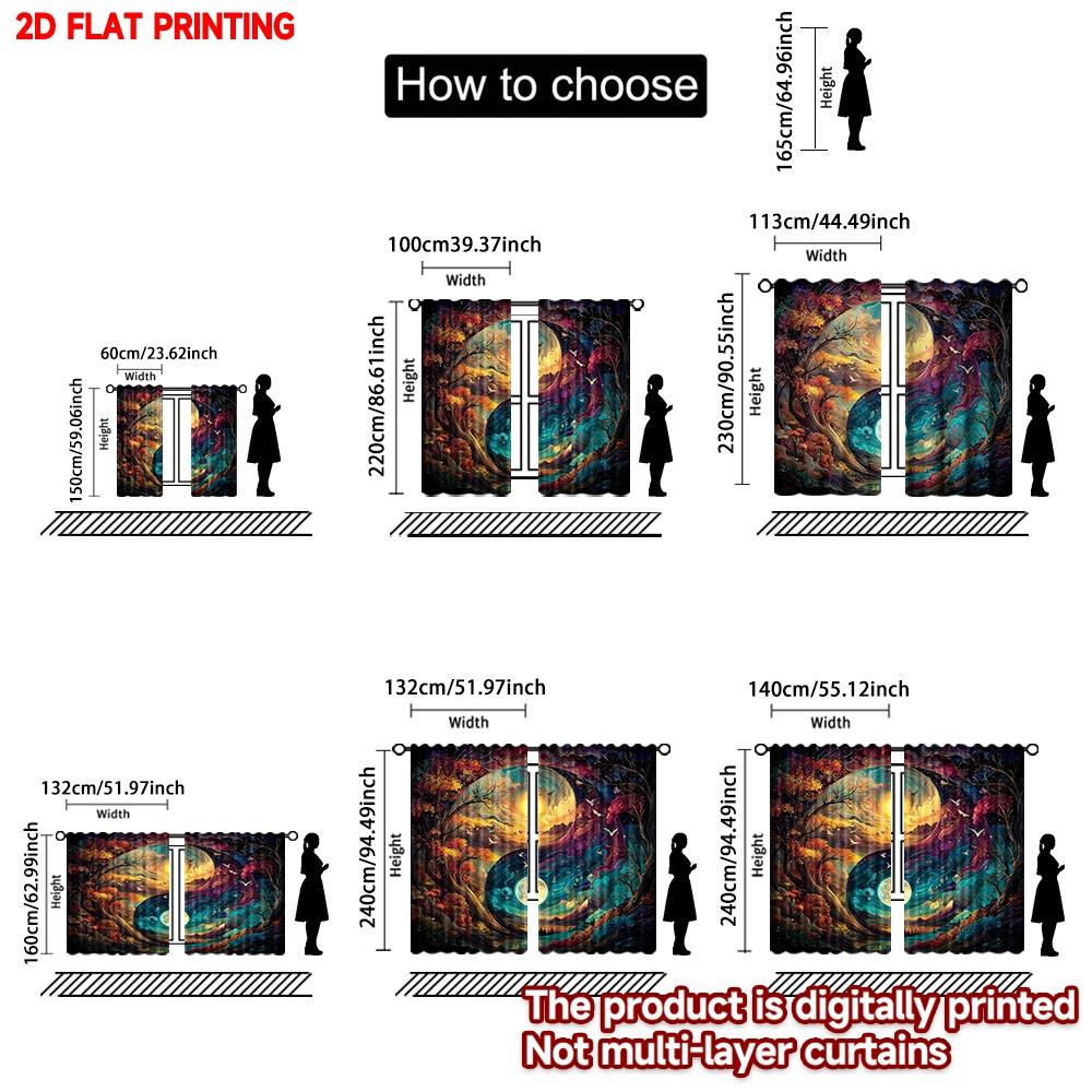 Set Of 2 Flat Printing Happy Valentine Day Window Curtains Life Cycle Digital Printed Polyester Drapes Festive Curtain Made