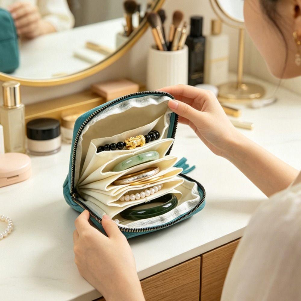 Velvet Jewelry Organizer Bag Travel Jewelry Case for Necklaces Bracelets Rings Earrings