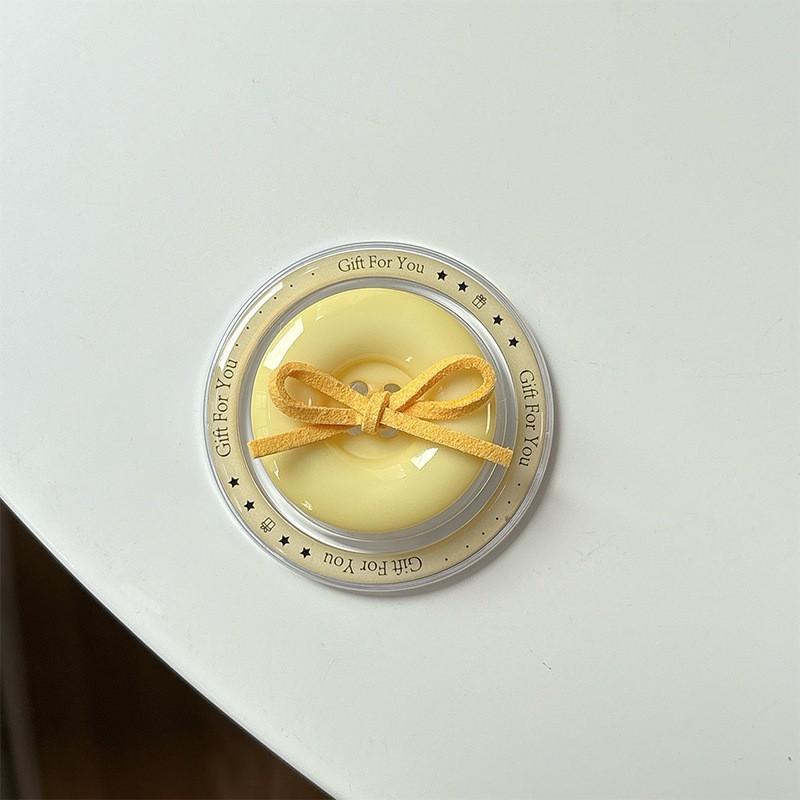 

Magnetic Back Sticker Button Solid Color Bow Phone Airbag Holder Niche Extendable Desktop Stable Creativity