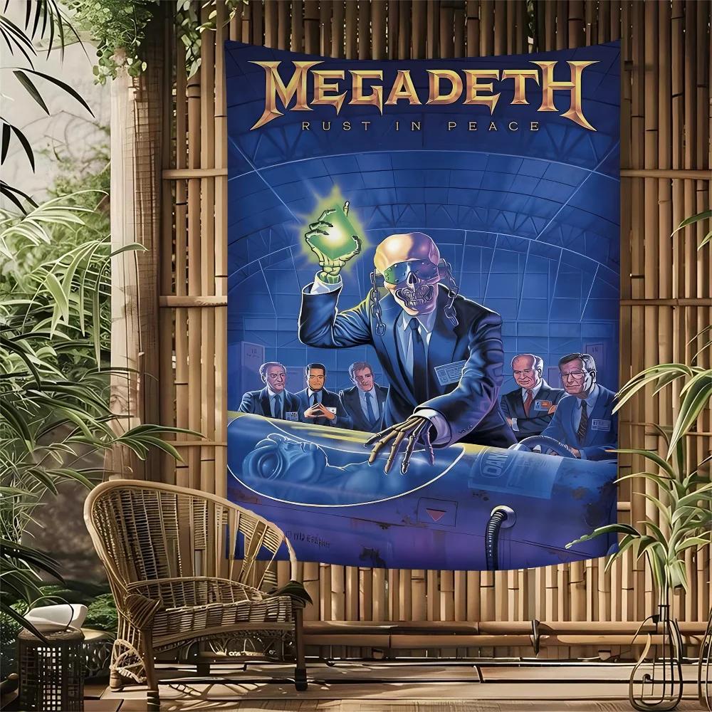 Megadeth Heavy Metal Band Album Wall Tapestry Hanging Tarot Hippie Wall Rugs Dorm INS Home Decor
