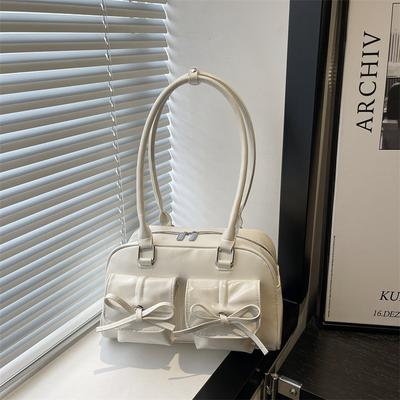 Large Capacity Bag Women's New Ballet Style Bow Underarm Bag Versatile Shoulder Bag