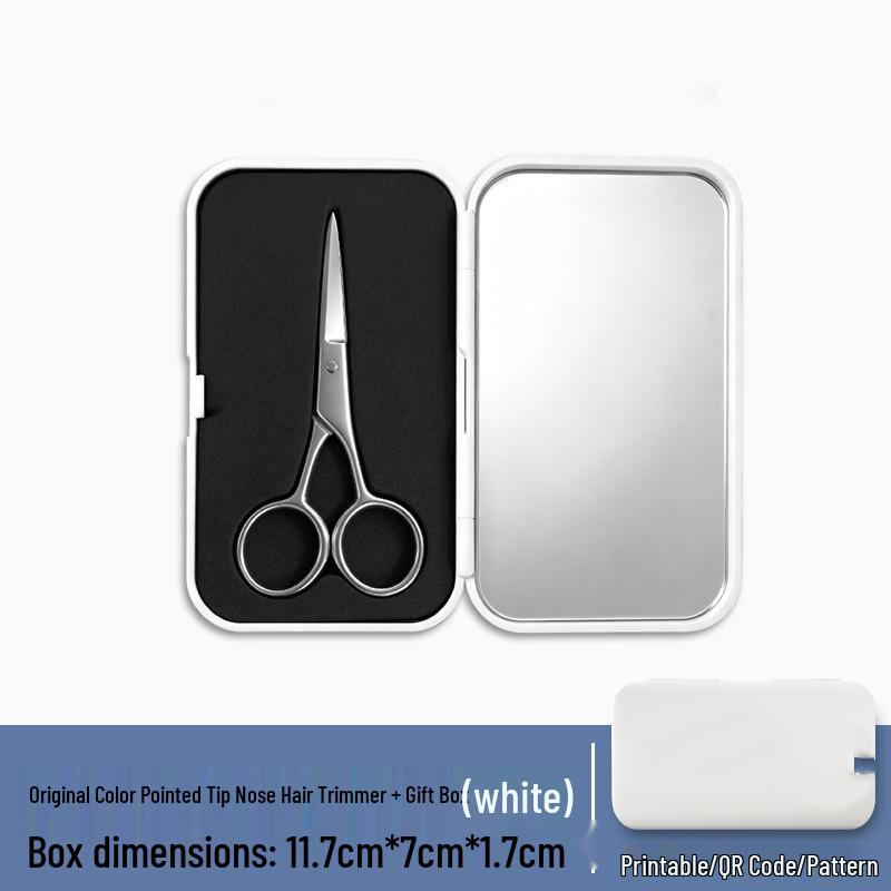 Set de Tijeras para Recortar Nariz y Cejas para Hombre - Punta Redonda, Recortadora Manual para Vello Nasal y Cejas