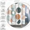 Modern Abstract Shower Curtain Geometric Pattern Circles Shapes Earth Tones Bathroom Decor Minimalist Design Boho Chic Home