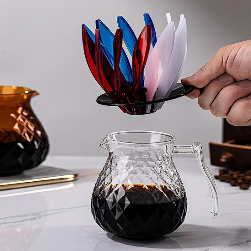 Kaffefilterkopp Passer for V60 Dryppkaffefilter Resin Vannliljeform 12 Lotusblader Avtakbar og Utskiftbar