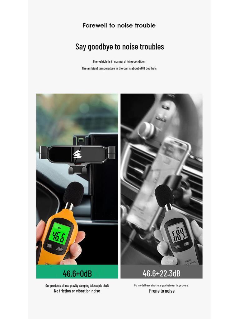 Leidao L60 Gravity Car Phone Holder - Aluminum Alloy, One-Word Design
