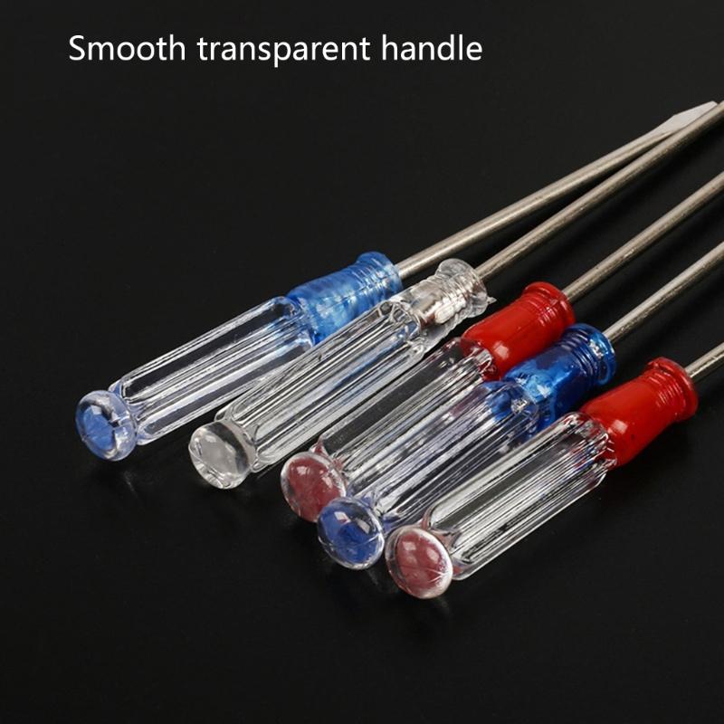 50Pcs  Flat & Slotted Bit Screwdriver with Crystal Handle for Daily Repairs and DIY Projects Steel Construction
