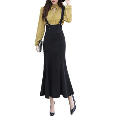 JINZUOMA Overall Mermaid Long Tight Flared Slim Solid Date Women's Skirt, Skirt, Skirt, Skirt, Skirt, High-Waisted, Fit, Fashionable, Color, Elegant,