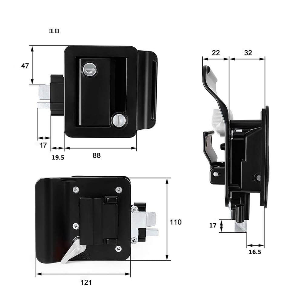 Door RV Door Zinc Alloy Entry Door Latch Lock Replacement Kit with 2 Keys for Travel and Cargo Haulers Lock, Lock, Trailers, Campers, RVs, Trucks,