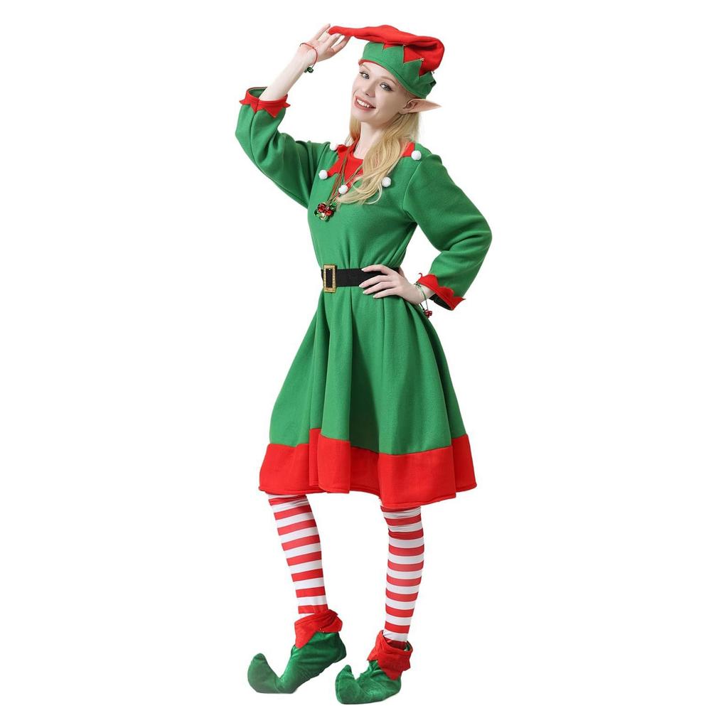 Kerst Dames Pluche Feest Rollenspel Optreden Jurk