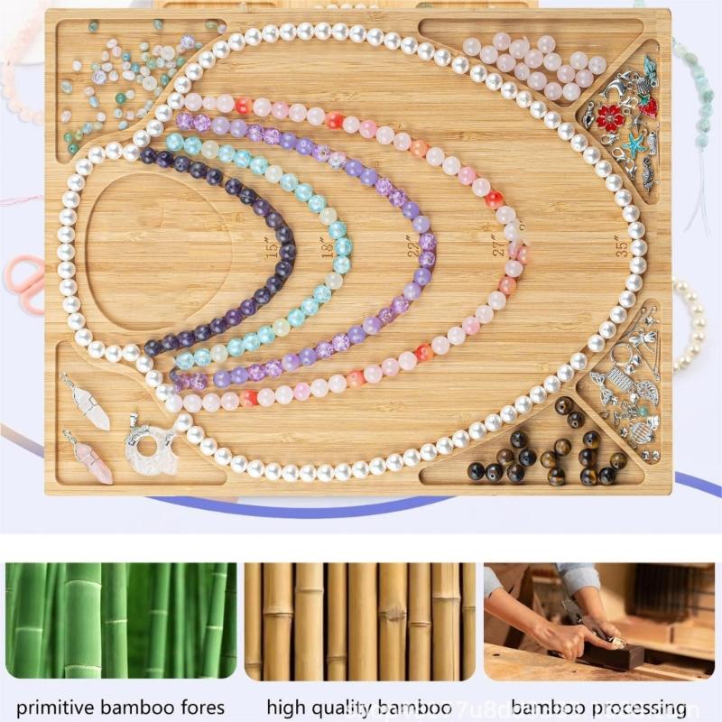 Wood Bead Designs Board Jewelry Crafting Tool Jewelry Beading Tray for Necklace Bracelet Jewelry Making for Enthusiasts