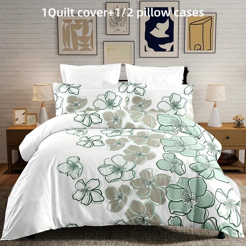 

Floral Bedding Set 3D Printing 2-3 Piece Set (No Core) Suitable for Bedroom Duvet Cover Set Gift For Family Home Decor Textile Eusingle 135x200cm