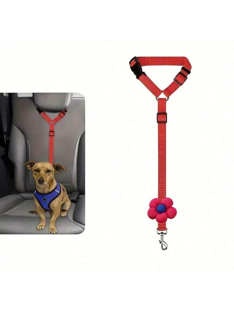 Düz Renk İki-in-bir Evcil Hayvan Araba Emniyet Kemeri Naylon Tasma Arka Koltuk Emniyet Kemeri Ayarlanabilir Köpek Tasması Evcil Hayvan Aksesuarları