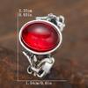 2024 New Retro Palace Style Inlaid Red Oval Zircon Opening Adjustable Women's Ring Creative Wedding Party Zircon Birthday Gifts