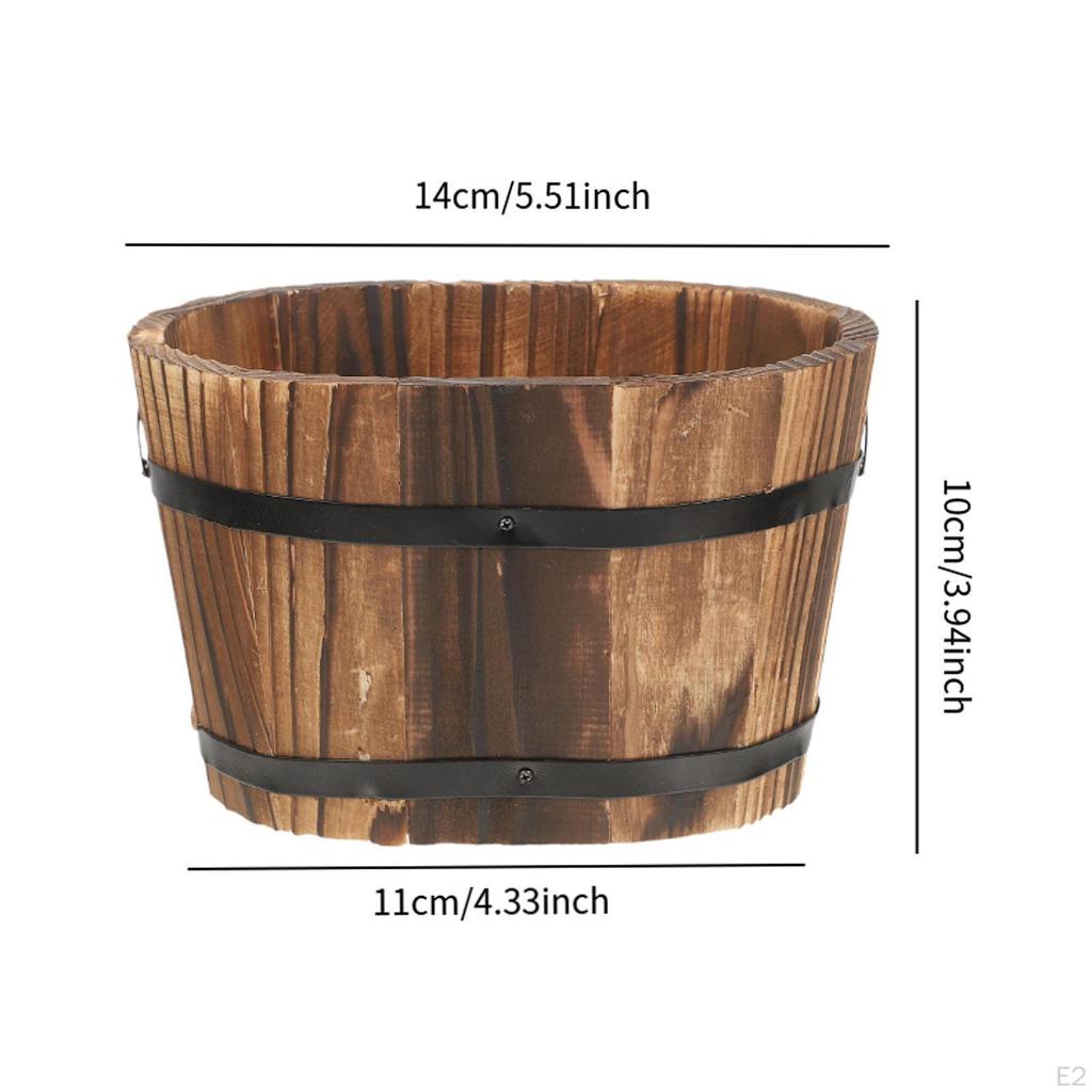 Dřevěné květinové hlavy sudové květináče s drenážním otvorem pro okenní truhlíky