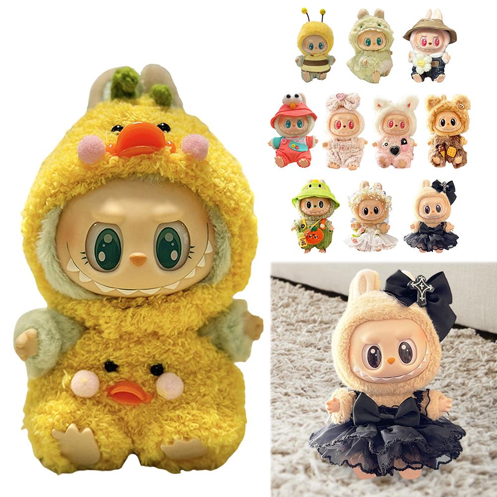 Labubu Peluş Bebek Kıyafetleri Peluş Bebek Giysi Değiştirme Bebek Kıyafetleri Takım Çizgi Film Sevimli Kıyafetler Bebek Aksesuarları Noel Hediyesi