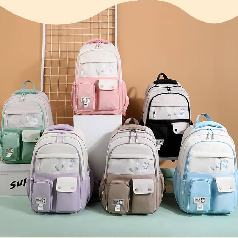 Nylon Material Cute Animal Pattern Printed Lightweight School Backpack For Boys And Girls