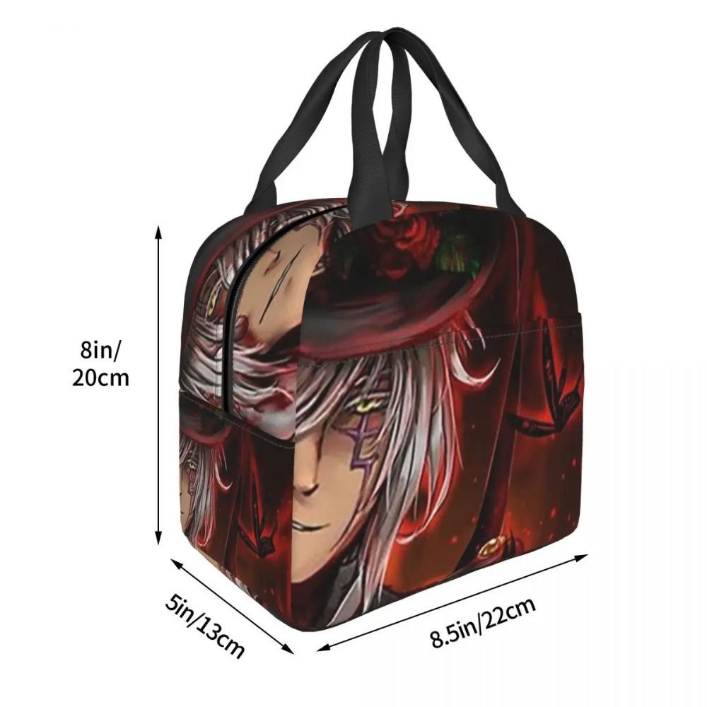 Black Butler Anime Insulated Lunch Bag for Women Children Portable Food Boxes Thermal Lunch Box Tote