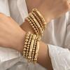 Bohemian Style Stackable CCB Round Bead Elastic Bracelet