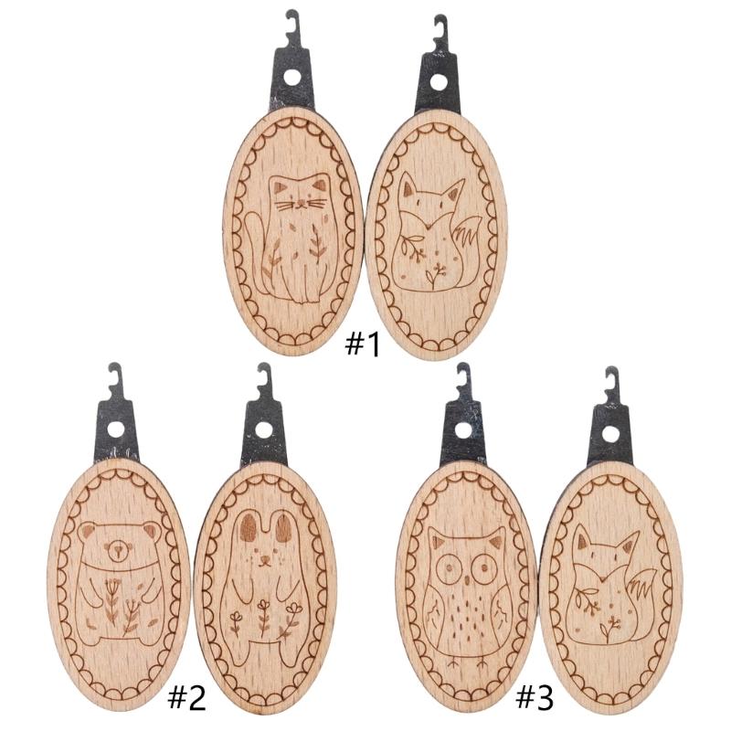 2 Stück Nadeleinfädler mit Tiermuster Sticknadeleinfädler Nadel Einfädelwerkzeug für ältere Bastelbegeisterte