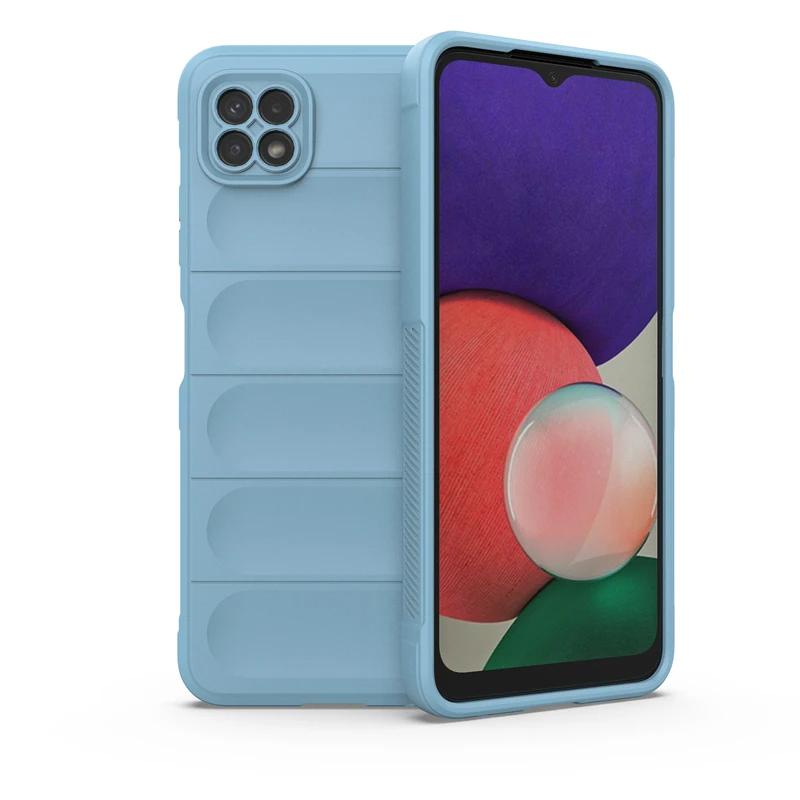 Für Samsung Galaxy A22 5G Rückseite Handyhülle Flüssigsilikon Sturzsicher Stoßfest Armor Funda Coque Hüllen