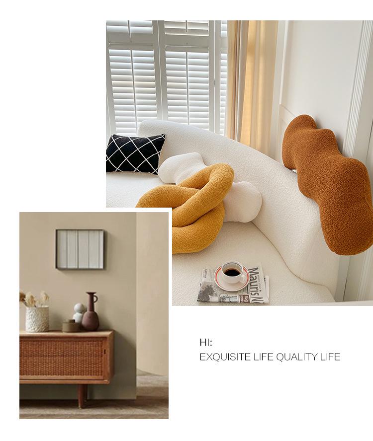 Nordic Irregular Shaped Lumbar & Back Throw Pillow for Sofa & Bed
