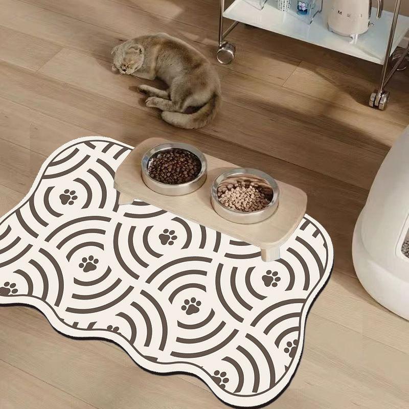 Creative Cartoon Shape Pet Feeding Mat - Dirt-Resistant, Easy Clean, Water Absorbent, Wear-Resistant, Quick Drying