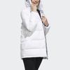 Adidas Jaqueta Acolchoada Esportiva de Comprimento Médio com Logo Grande Neo Feminina Outerwear Branco GJ8824