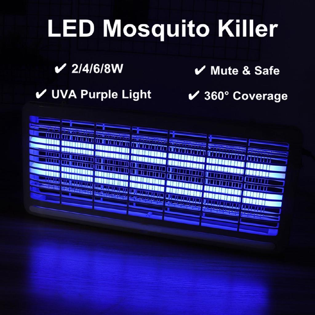 2/4/6/8W Electric Insect Killer LED UV-A Electronics Mosquito Repeller Pest Fly Bug Zapper Catcher Traps Home Pest Control Lamp AC 220V