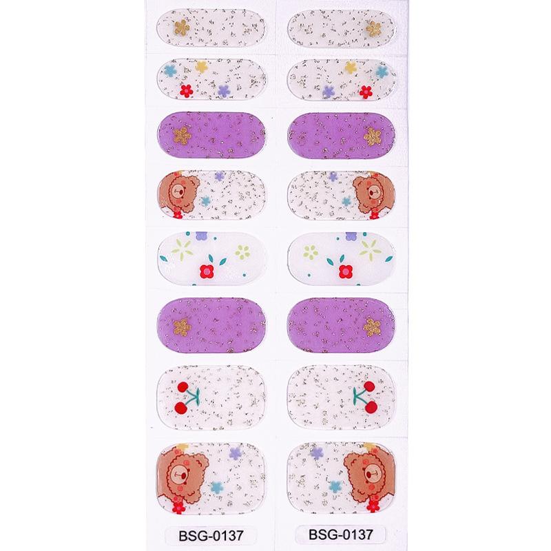Gel Nail Sticker New Gold Color Semi-baked Nail Sticker Decoration