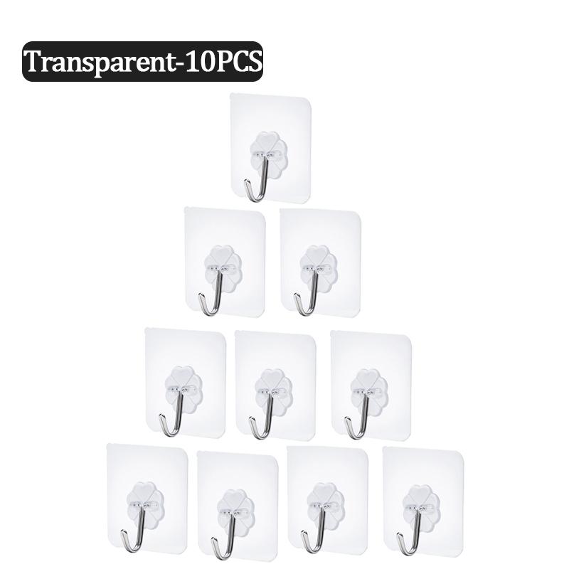 

10 шт., прозрачные настенные наклейки крючки ванная комната кухня хранение долг многоцелевые настенные самоклеящиеся крючки кухонные принадлежности чистый