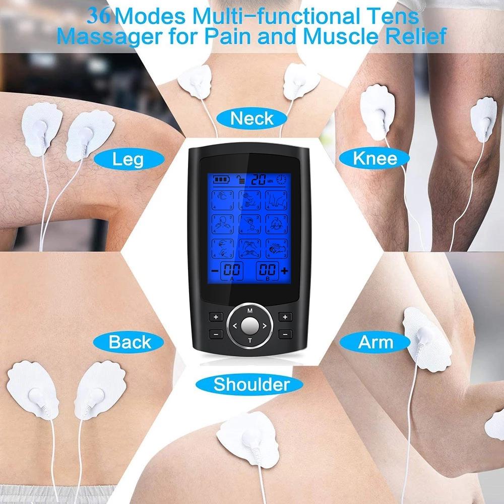 36 Modes TENS Unit Electric EMS Muscle Stimulation Relax Body Massager Electronic Pulse Meridians Physiotherapy Slimming Machine