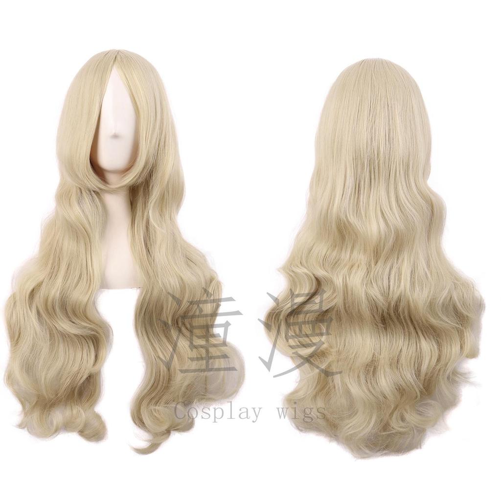 Two-Dimensional Women's Long Curly Wig - 70cm Universal Gold Anime Cosplay, Heat-Resistant Big Wave Hair.