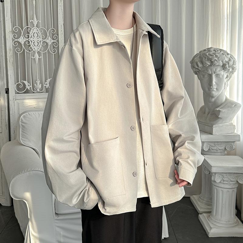 Men's High-end Ruffian Handsome Coat Men's Spring and Autumn Niche Design Loose Spring Jacket Top
