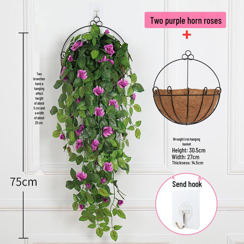 Artificial Rose Vine Wall Hanging for Living Room Decoration