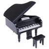 1:12 Dollhouse Miniature Black Wooden Grand Piano With Stool Model Play Toys