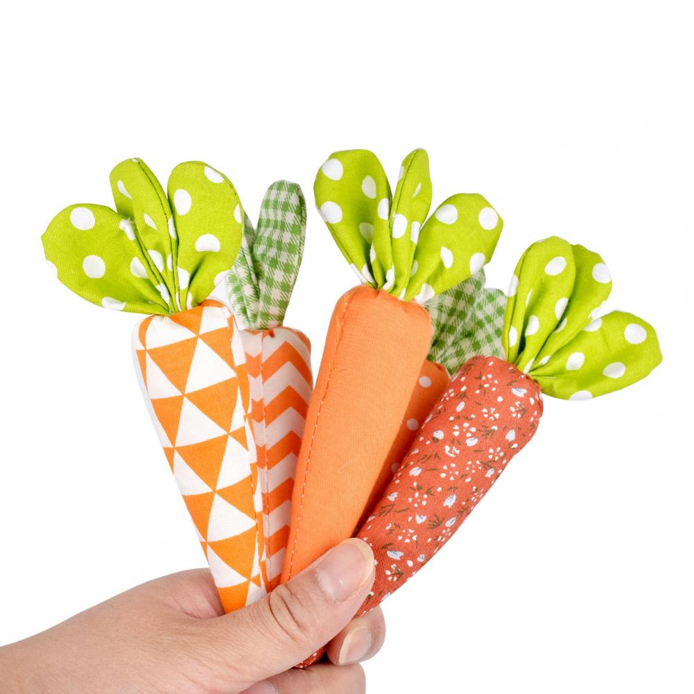 Festive Home Accessories Holiday Decoration 5pcs Easter Carrot Ornaments Artificial Fabric Carrots for Home Decorations Party