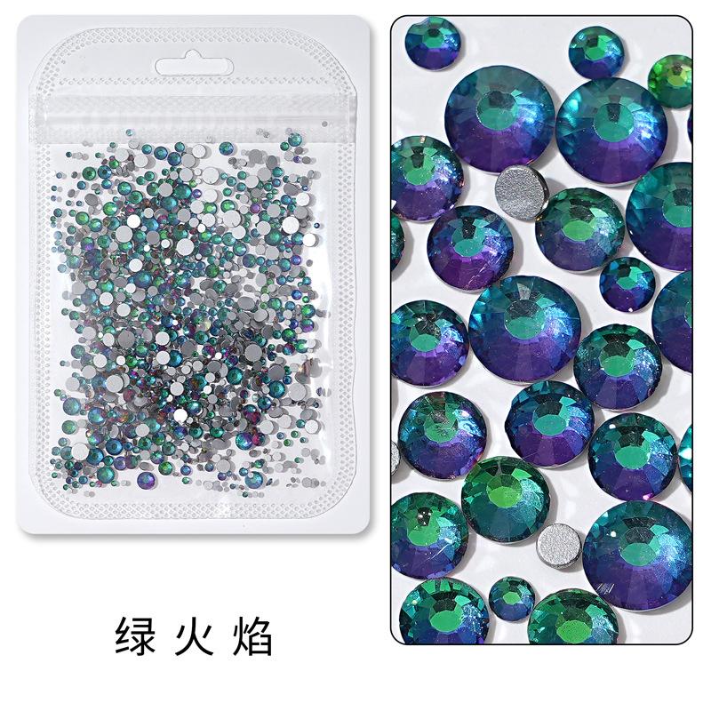 1440 buc, Un pachet întreg de manichiuri colorate, Diamante cu fund plat, Burghie din sticlă de cristal nu pot cădea de pe fund, Bijuterii cu diamante rotunde cu dimensiuni mixte.