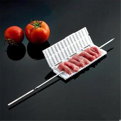 1 Pièce Cuisine Pratique Outils BBQ Brochette Grill Viande Multifonction Aiguille Barbecue avec Boîte Sécurité Viande Légume Corde